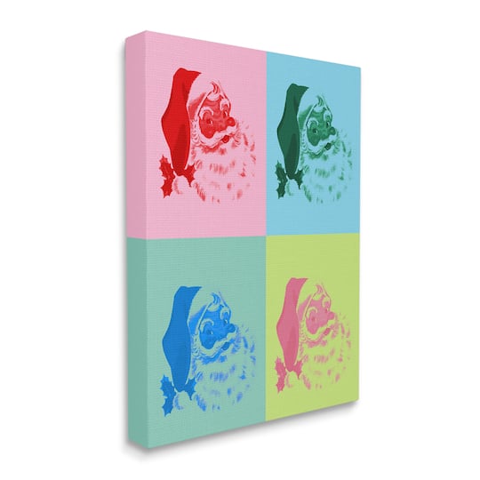 Stupell Industries Pop Style Christmas Santa Canvas Wall Art